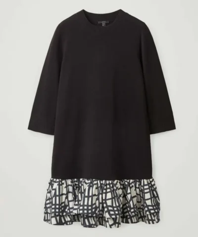 COS Knitted Dress With Woven Pleata