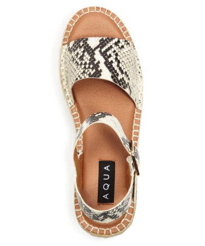 AQUA Women's Rowan Leather Espadrille Platform Sandals