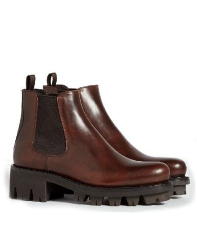 Prada Leather Lug Chelsea Boots