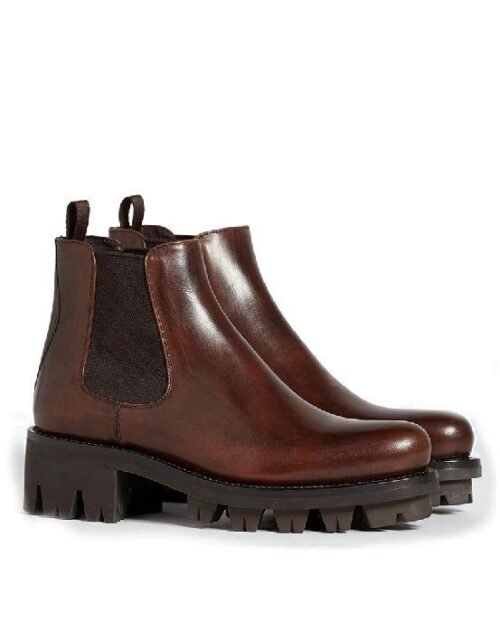 Prada Leather Lug Chelsea Boots
