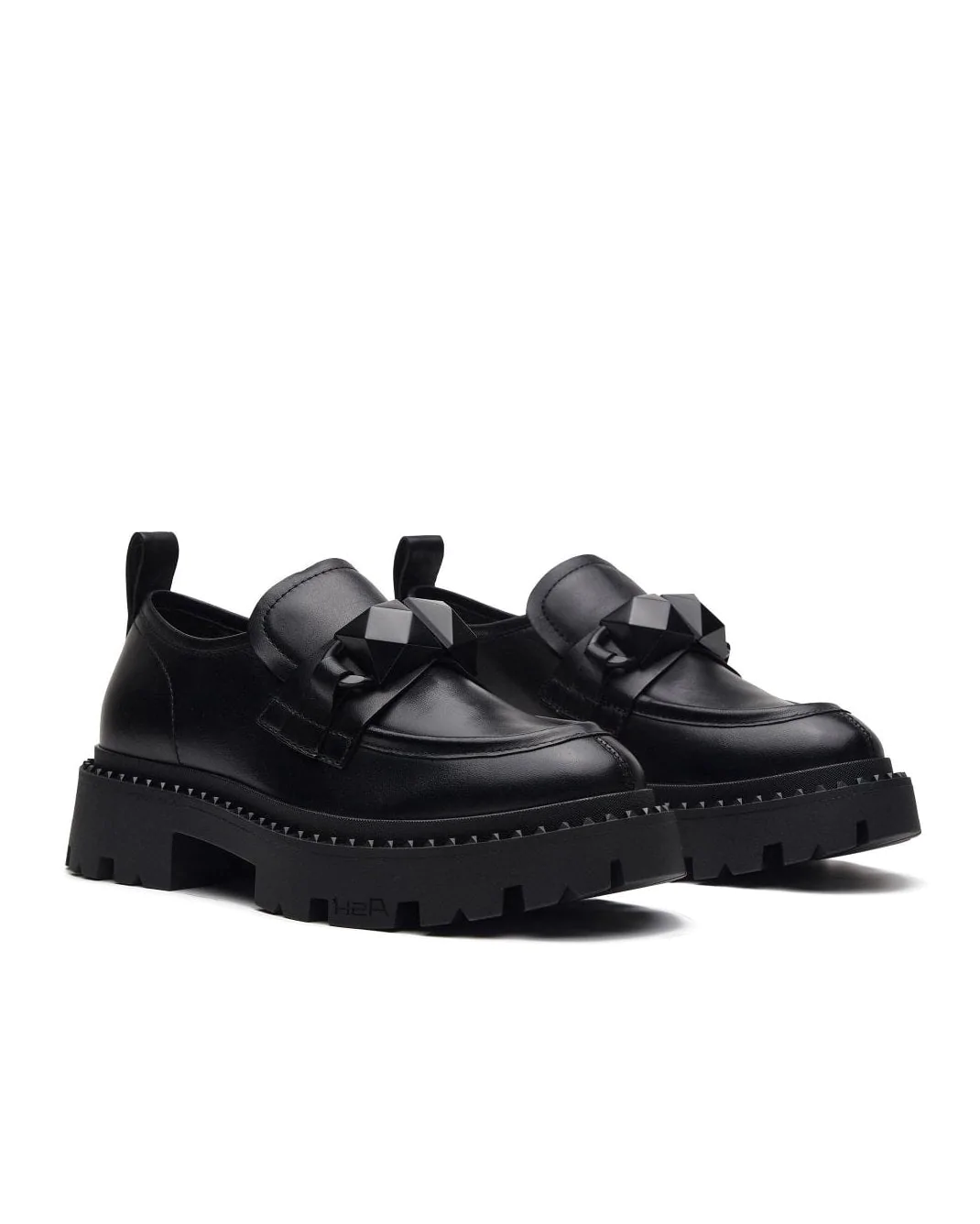 Ash Gemini Black Leather Loafers