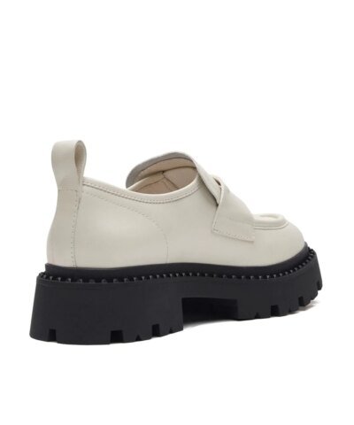 Ash Genial Cleated Loafers In White Leather