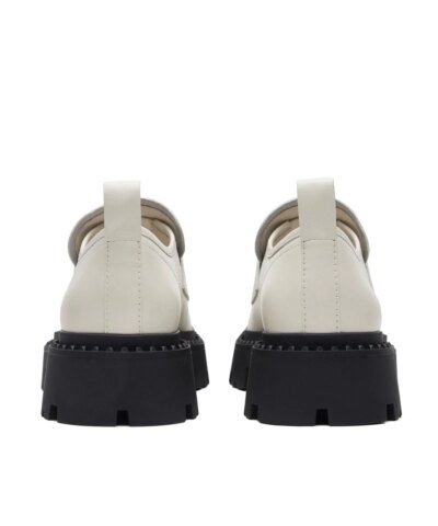 Ash Genial Cleated Loafers In White Leather