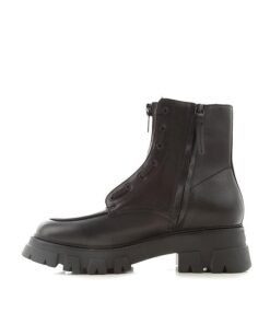 Ash Black Lynch Front Zip Chunky Boots
