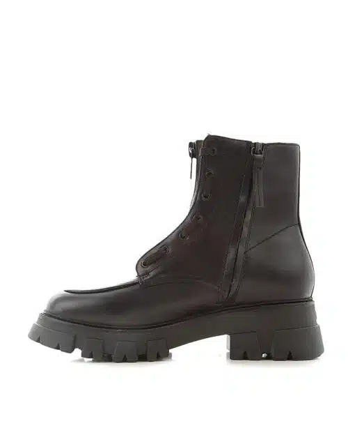 Ash Black Lynch Front Zip Chunky Boots