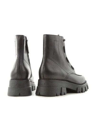Ash Black Lynch Front Zip Chunky Boots