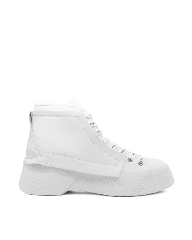 JW Anderson Panelled Lace-Up Sneakers, White