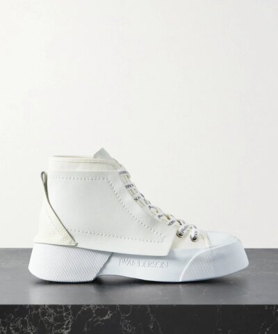 JW Anderson Panelled Lace-Up Sneakers, White