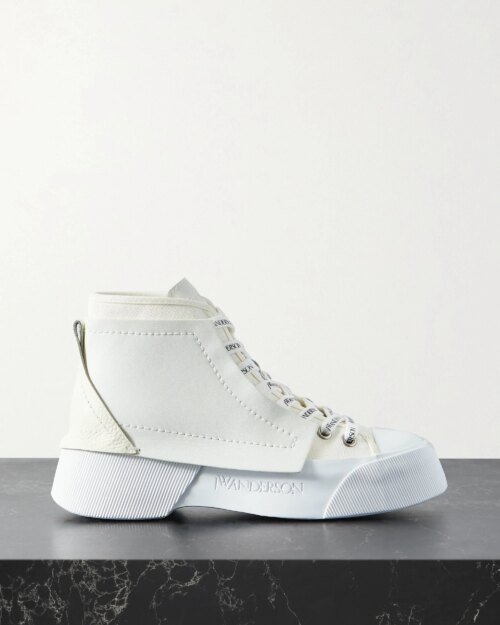 JW Anderson Panelled Lace-Up Sneakers, White