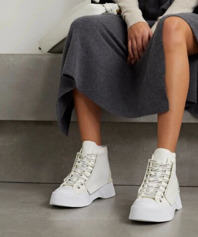 JW Anderson Panelled Lace-Up Sneakers, White