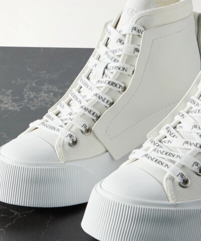 JW Anderson Panelled Lace-Up Sneakers, White