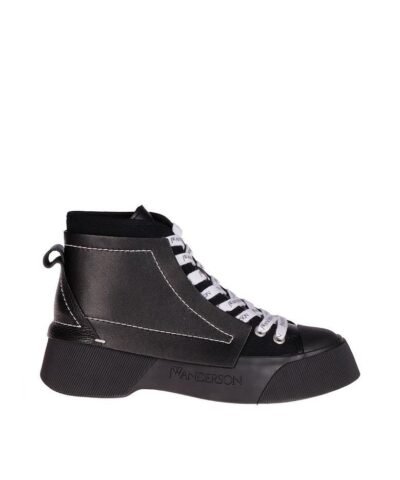 JW Anderson Panelled Lace-Up Sneakers, Black