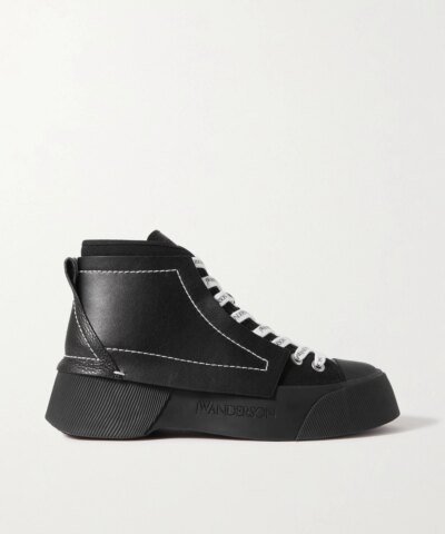 JW Anderson Panelled Lace-Up Sneakers, Black