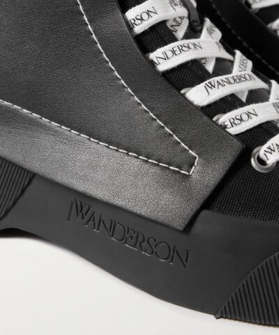 JW Anderson Panelled Lace-Up Sneakers, Black