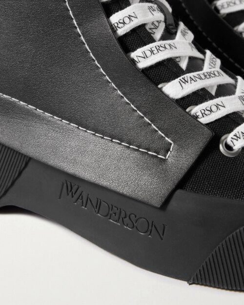 JW Anderson Panelled Lace-Up Sneakers, Black