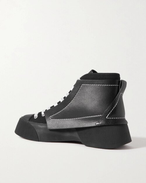 JW Anderson Panelled Lace-Up Sneakers, Black