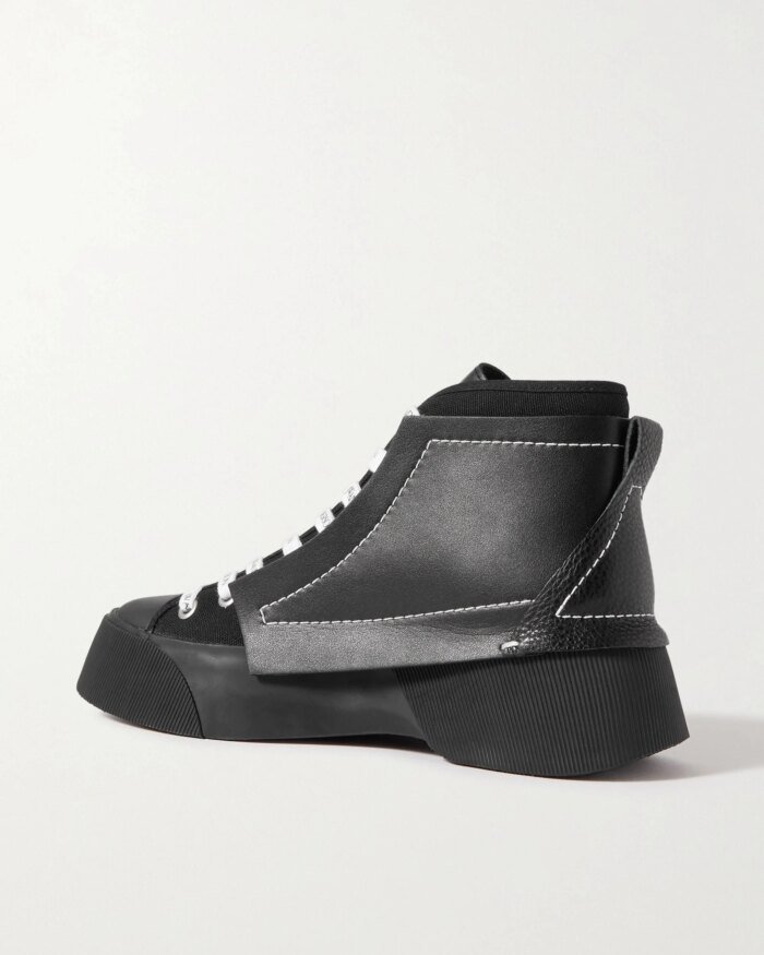 JW Anderson Panelled Lace-Up Sneakers, Black
