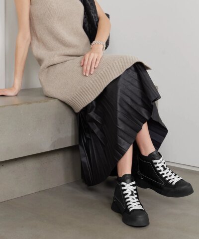 JW Anderson Panelled Lace-Up Sneakers, Black