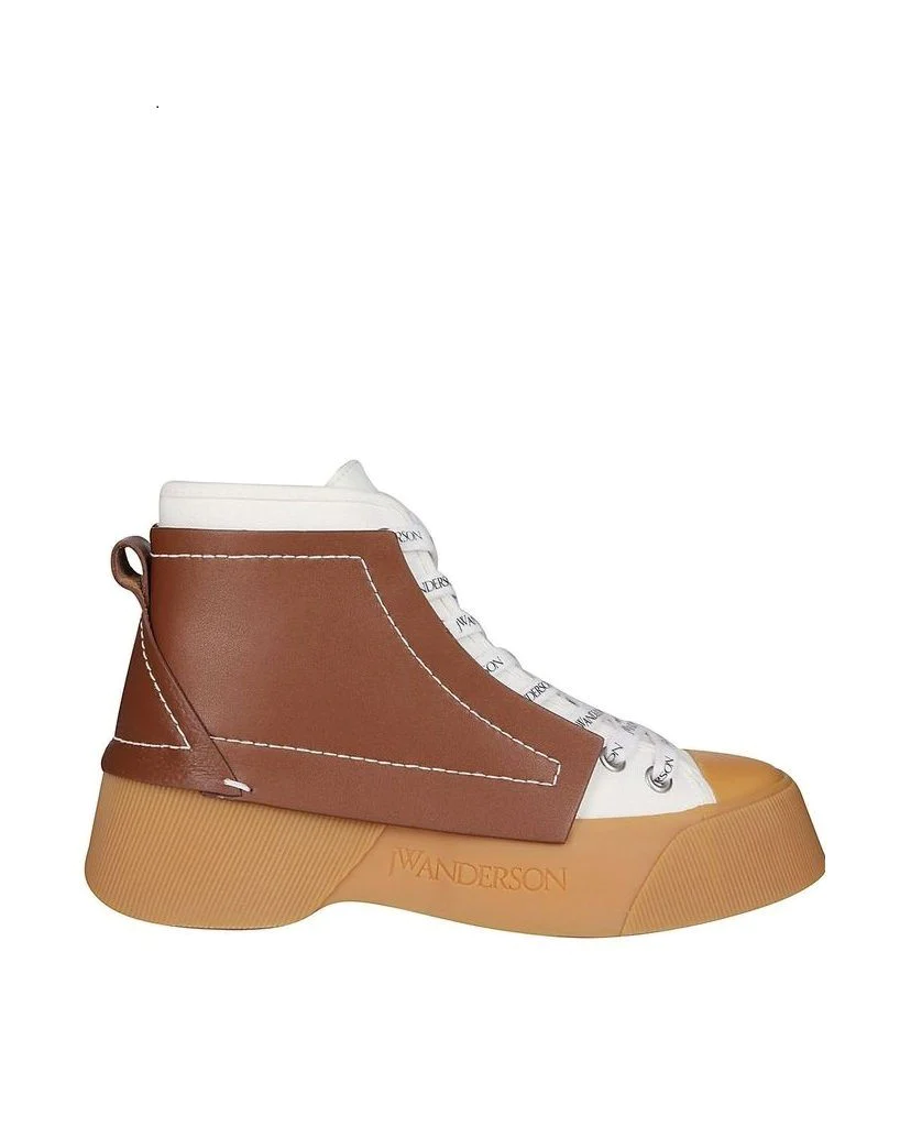 JW Anderson Panelled Lace-Up Sneakers, Brown