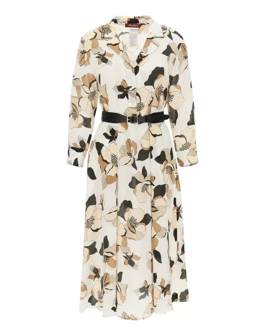 Max Mara Studio Floral Print Midi Dress