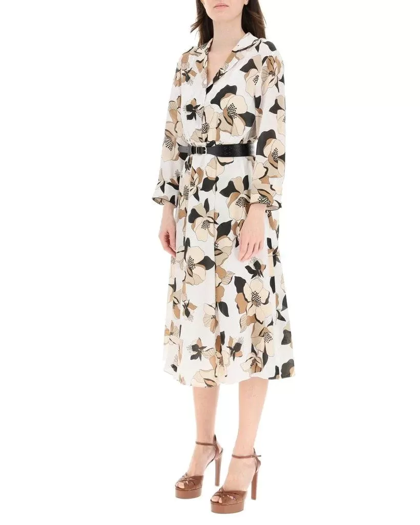 Max Mara Studio Floral Print Midi Dress