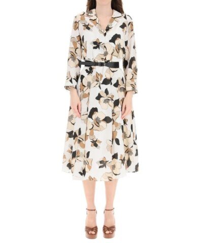 Max Mara Studio Floral Print Midi Dress