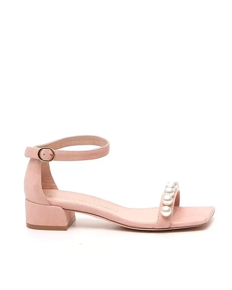 Stuart Weitzman Nudist June Square Sandals, Pink