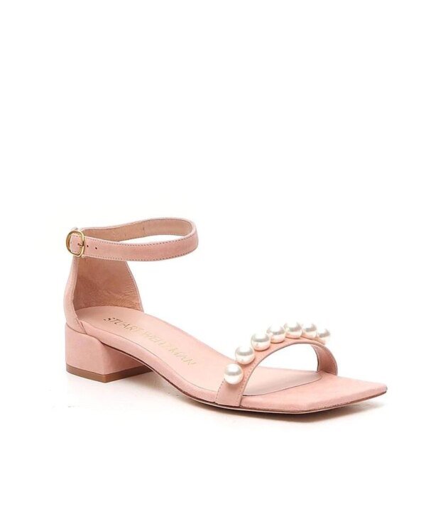 Stuart Weitzman Nudist June Square Sandals, Pink