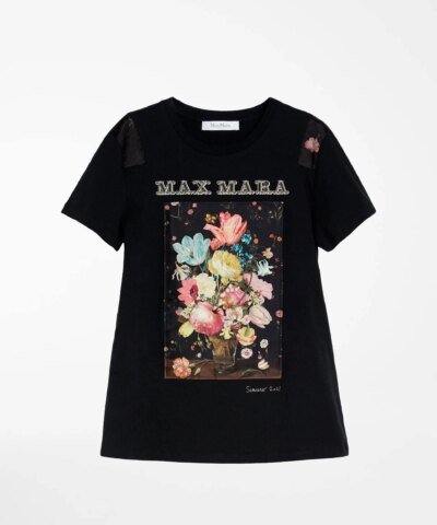 Max Mara Printed Cotton Jersey T-Shirt, Black