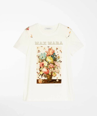 Max Mara Printed Cotton Jersey T-Shirt, White