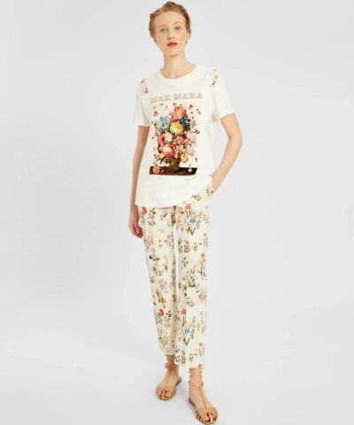 Max Mara Printed Cotton Jersey T-Shirt, White