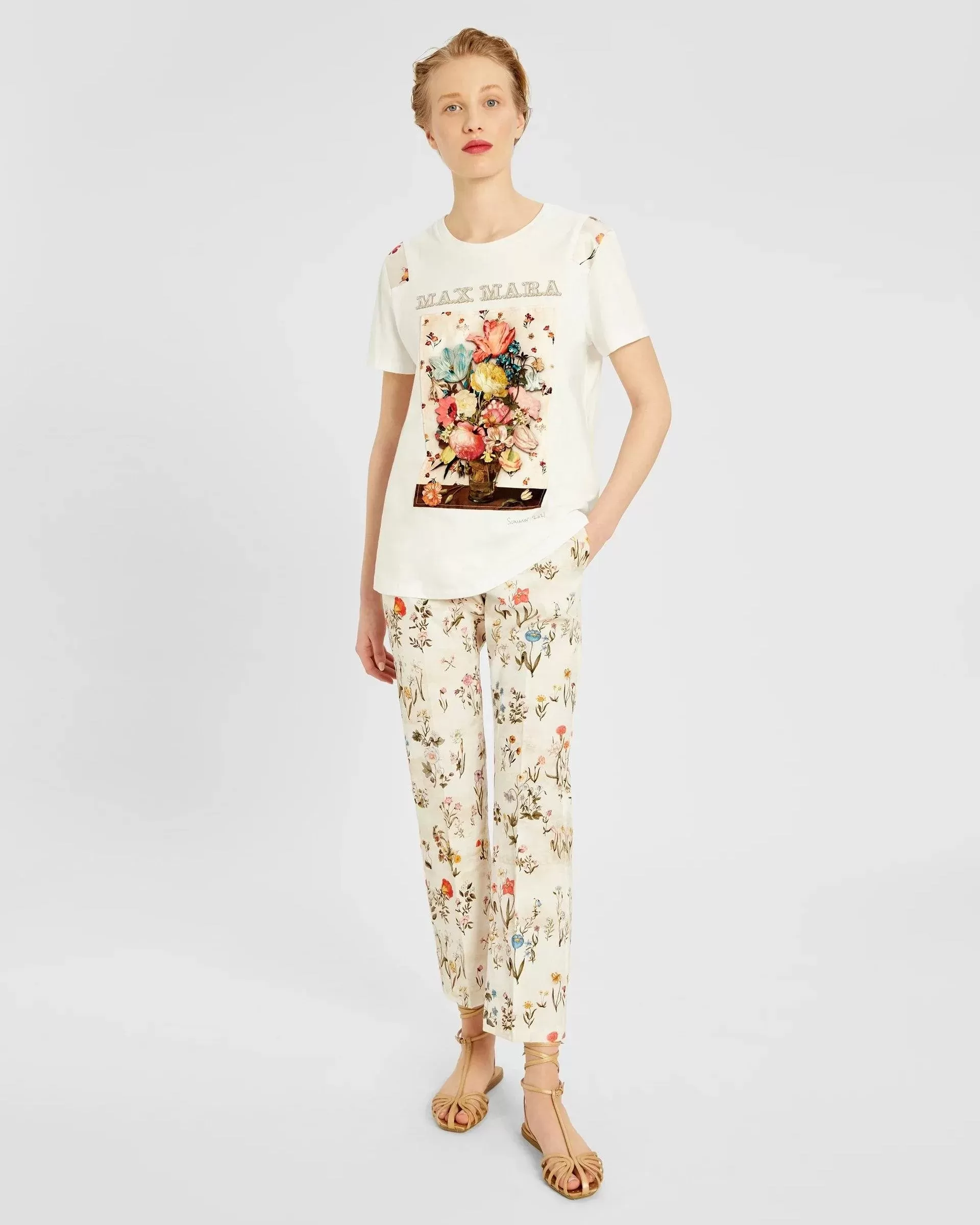 Max Mara Printed Cotton Jersey T-Shirt, White