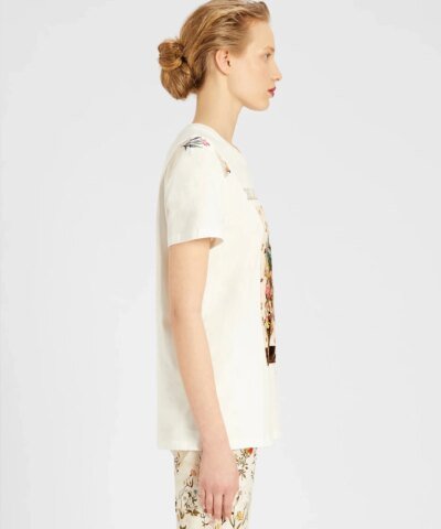 Max Mara Printed Cotton Jersey T-Shirt, White