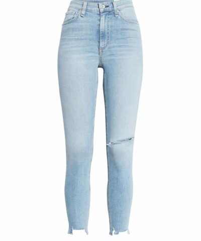 Rag & Bone Nina High Waist Shredded Ankle Skinny Jeans