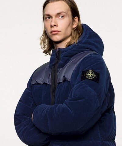 Stone Island 44125 Cotton Velvet Down-TC Whit Reverse Lamy Flock