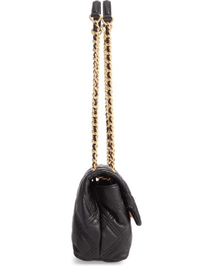 Tory Burch Small Fleming Distressed Convertible Shoulder, Black