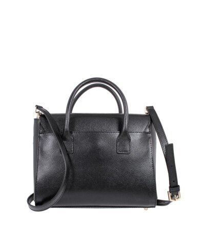 Furla Metropolis Ladies Small Leather Satchel In Onyx
