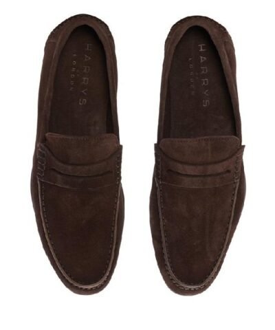 Harrys of Londo Basel Kudu Suede Espresso Loafers