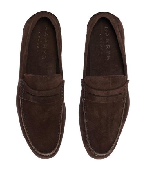 Harrys of Londo Basel Kudu Suede Espresso Loafers