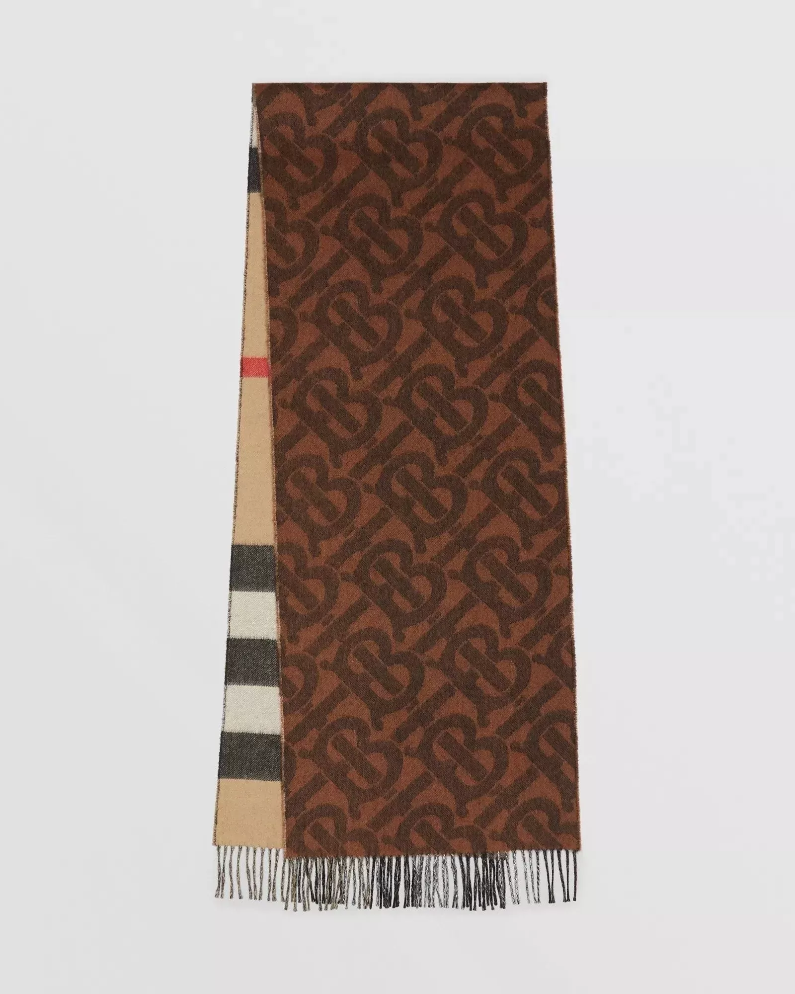 Burberry Reversible Check and Monogram Cashmere Scarf