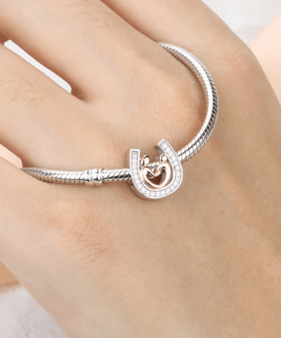 Steffe Sterling Silver horseshoe CZ Charms