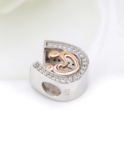 Steffe Sterling Silver horseshoe CZ Charms