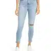 Rag & Bone Nina High Waist Shredded Ankle Skinny Jeans