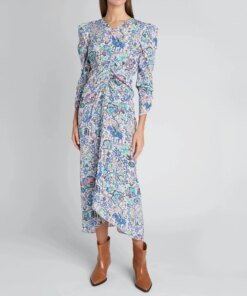 Isabel Marant Albi Abstract-Print Silk Dress
