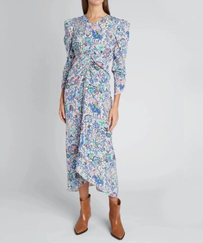 Isabel Marant Albi Abstract-Print Silk Dress