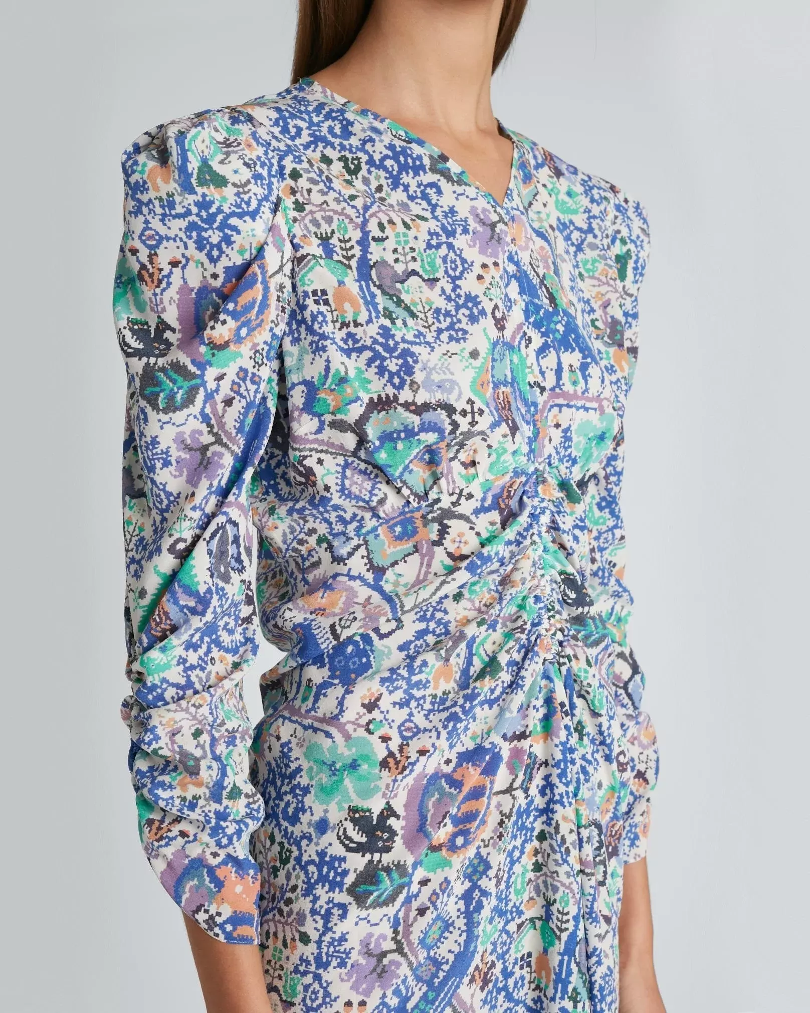 Isabel Marant Albi Abstract-Print Silk Dress