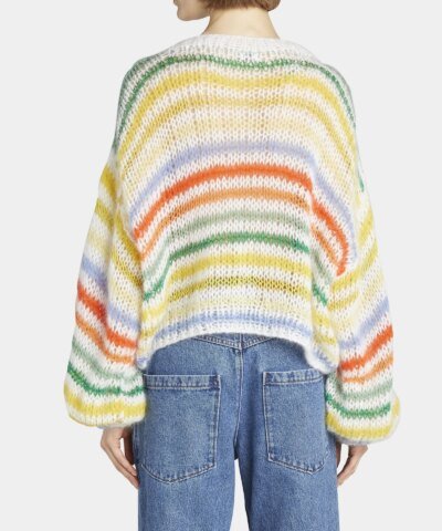 Loewe Anagram-Embroidered Stripe Mohair Sweater