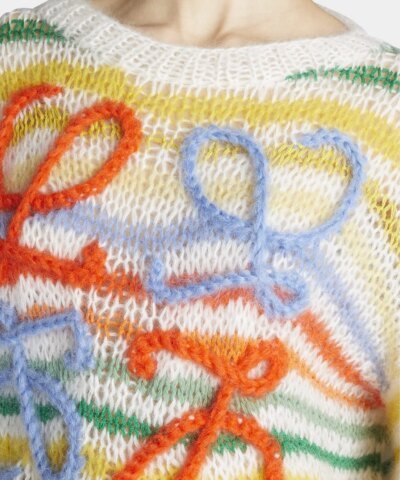 Loewe Anagram-Embroidered Stripe Mohair Sweater