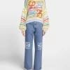 Loewe Anagram-Embroidered Stripe Mohair Sweater