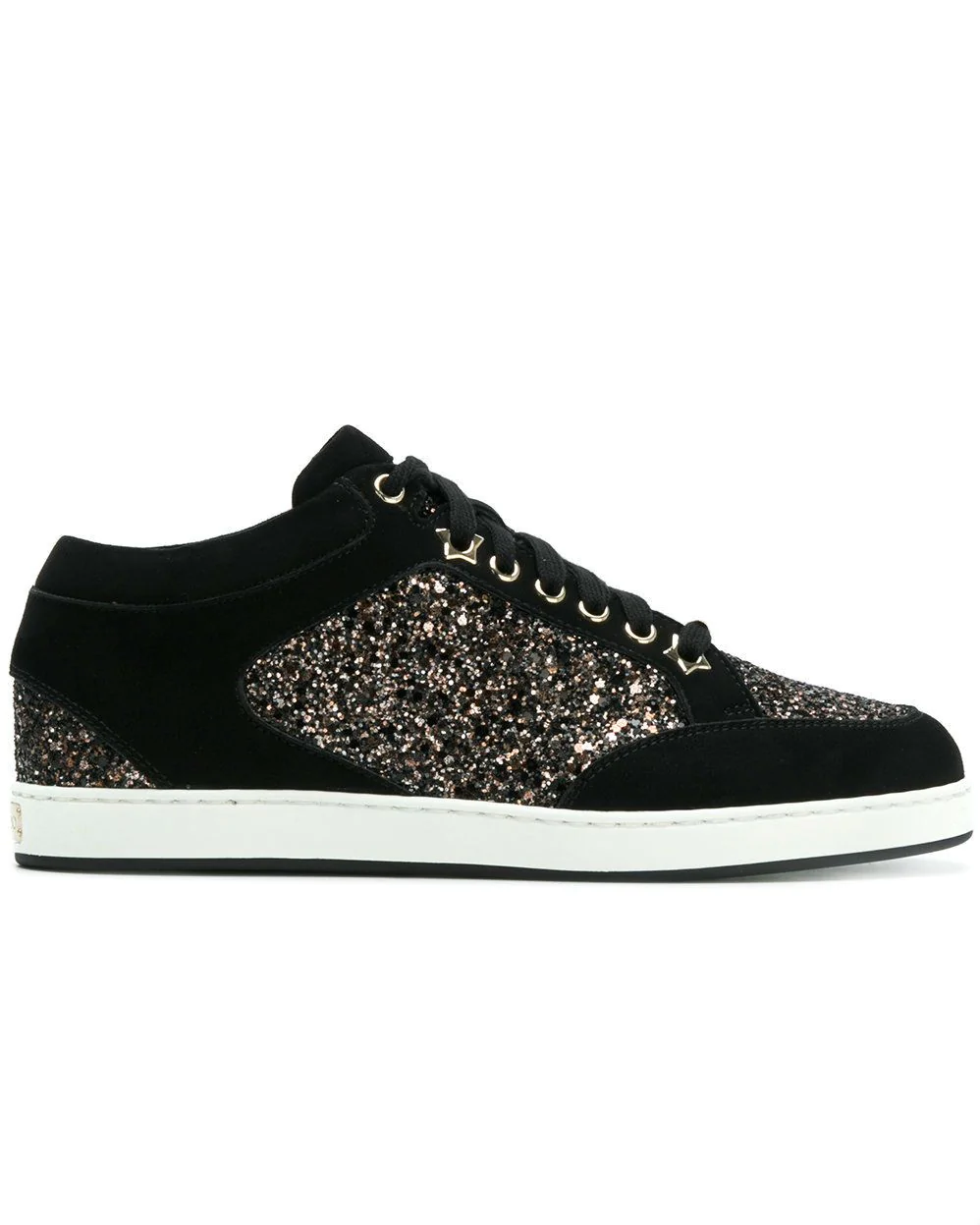 Jimmy Choo Miami Suede And Glitter Sneakers
